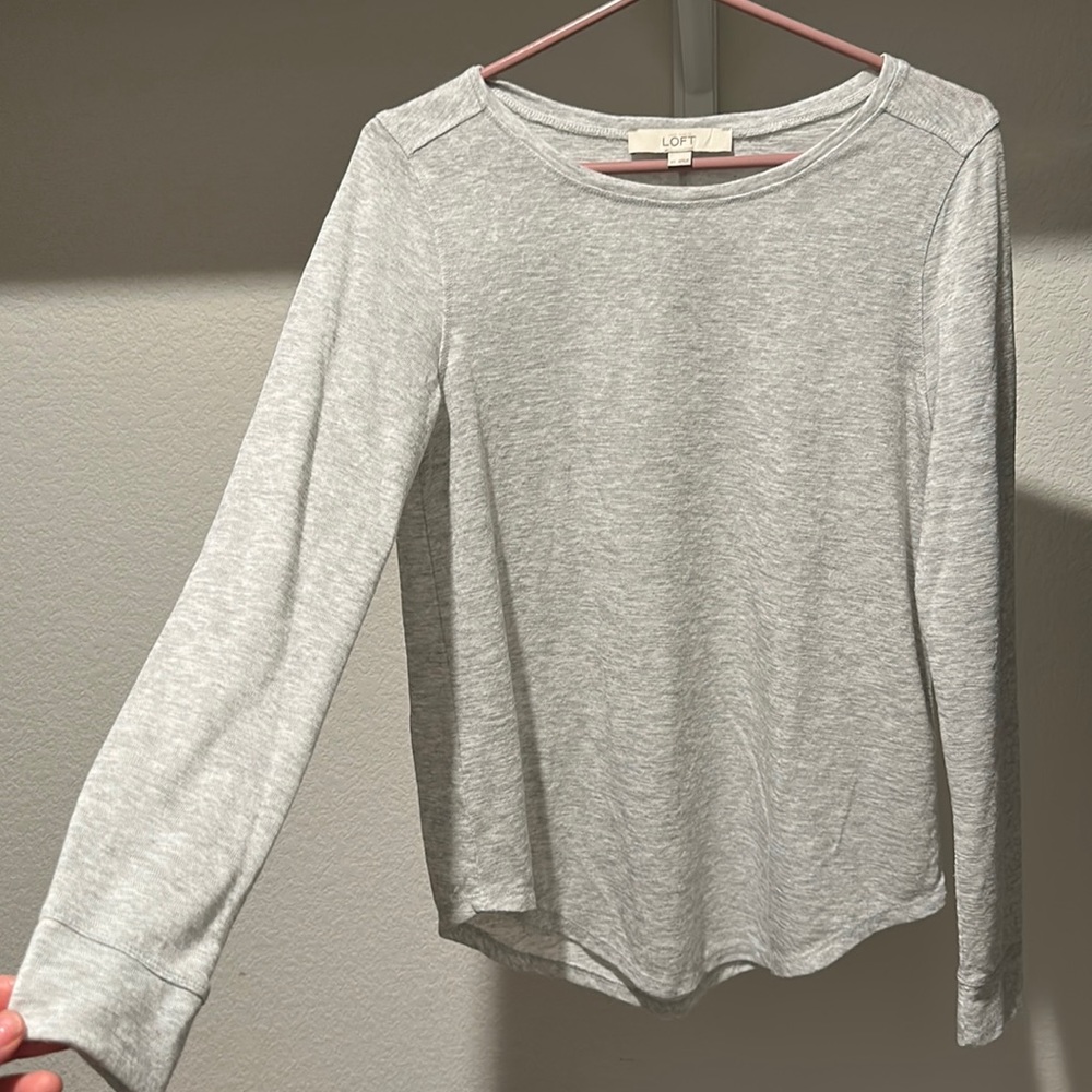 Loft heather gray long sleeve